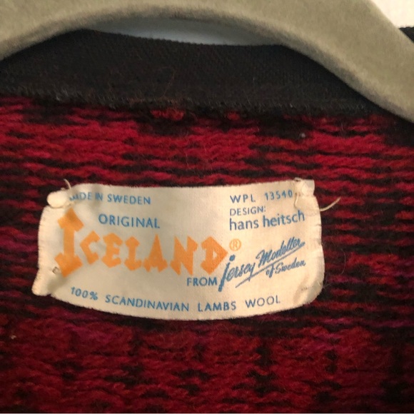Iceland Jersey Modeller of Sweden Lambswool Sweater Vintage 60s Sz. M - Picture 3 of 5